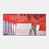 Retro Space Poster von Kepler-186f. Schreibtischunterlage (Tastatur & Maus)