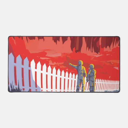 Retro Space Poster von Kepler-186f. Schreibtischunterlage (Vorderseite)