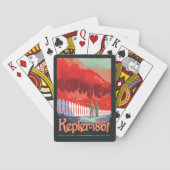 Retro Space Poster von Kepler-186f. Spielkarten (Rückseite)