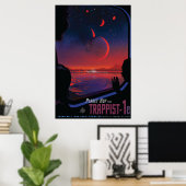 Retro Space Poster - Zuschauer beobachten Trappist (Heimbüro)