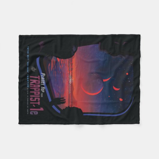Retro Space Poster - Zuschauer beobachten Trappist Fleecedecke (Vorderseite (Horizontal))