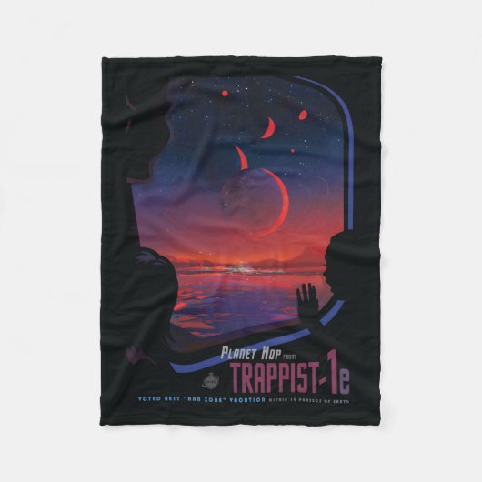 Retro Space Poster - Zuschauer beobachten Trappist Fleecedecke (Vorderseite)