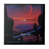 Retro Space Poster - Zuschauer beobachten Trappist Fliese (Vorderseite)