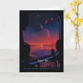 Retro Space Poster - Zuschauer beobachten Trappist Karte (Gelbe Blume)
