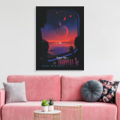 Retro Space Poster - Zuschauer beobachten Trappist Leinwanddruck (Insitu (Wohnzimmer))