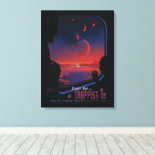 Retro Space Poster - Zuschauer beobachten Trappist Leinwanddruck (Insitu (Holzboden))