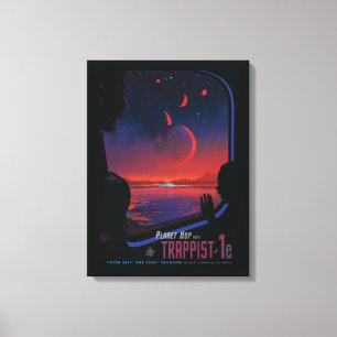 Retro Space Poster - Zuschauer beobachten Trappist Leinwanddruck