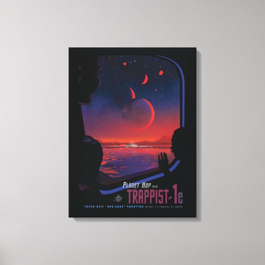 Retro Space Poster - Zuschauer beobachten Trappist Leinwanddruck (Vorderseite)