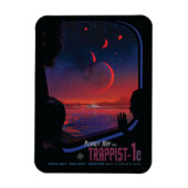 Retro Space Poster - Zuschauer beobachten Trappist Magnet (Vertikal)