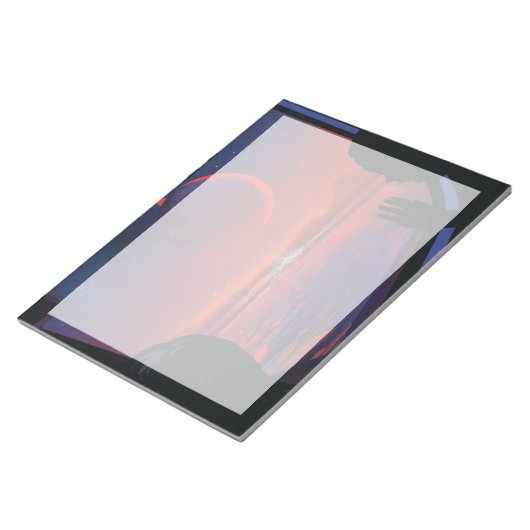 Retro Space Poster - Zuschauer beobachten Trappist Notizblock (angewinkelt)