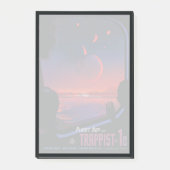 Retro Space Poster - Zuschauer beobachten Trappist Post-it Klebezettel (Vorderseite)