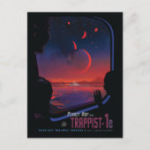 Retro Space Poster - Zuschauer beobachten Trappist Postkarte (Vorderseite)