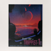 Retro Space Poster - Zuschauer beobachten Trappist Puzzle (Vertikal)