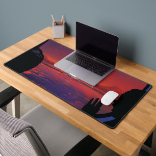 Retro Space Poster - Zuschauer beobachten Trappist Schreibtischunterlage