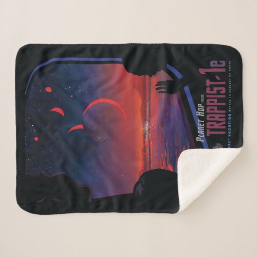 Retro Space Poster - Zuschauer beobachten Trappist Sherpadecke (Vorderseite (Horizontal))