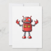 Retro Space Robot Geburtstagsparty Einladungen (Rückseite)