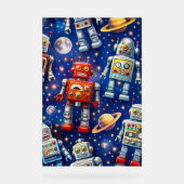 Retro space robots Galactic voyage fine art poster (Vorderseite)