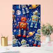 Retro space robots Galactic voyage fine art poster (Hochzeit)