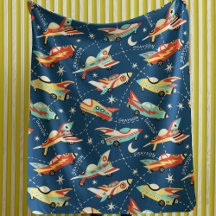 Retro Space Rocket Cars Personalisierter Name