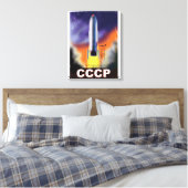 Retro Space Rocket Poster der sowjetischen Gewerks Leinwanddruck (Insitu (Schlafzimmer))