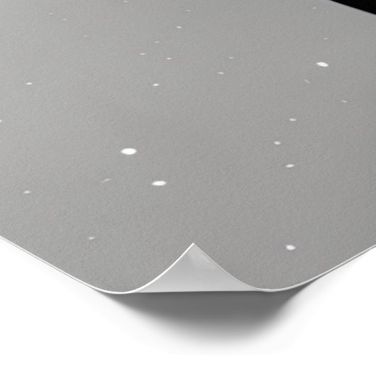 Retro Space Rocket & Saturn Poster (Ecke)