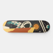 Retro Space Szene mit Astronautenskateboard Skateboard (Horizontal)