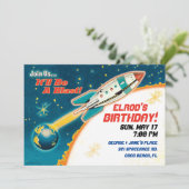 Retro Space Thema Einladungen (Stehend Vorderseite)