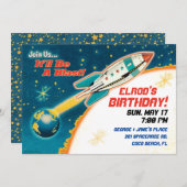 Retro Space Thema Einladungen (Vorne/Hinten)