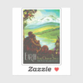 Retro Space Travel Poster-an-Earth Science Mission Aufkleber (Blatt)