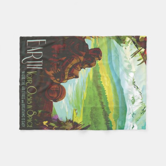 Retro Space Travel Poster-an-Earth Science Mission Fleecedecke (Vorderseite (Horizontal))