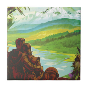 Retro Space Travel Poster-an-Earth Science Mission Fliese