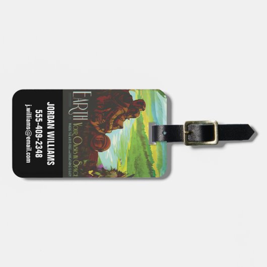 Retro Space Travel Poster-an-Earth Science Mission Gepäckanhänger (Vorderseite horizontal)