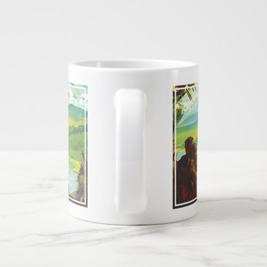 Retro Space Travel Poster-an-Earth Science Mission Jumbo-Tasse (Rückseite)