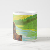 Retro Space Travel Poster-an-Earth Science Mission Jumbo-Tasse (Vorderseite)