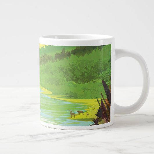 Retro Space Travel Poster-an-Earth Science Mission Jumbo-Tasse (Rechts)