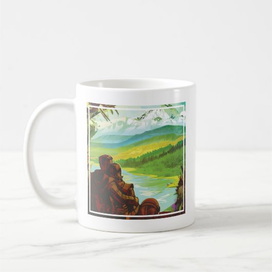 Retro Space Travel Poster-an-Earth Science Mission Kaffeetasse (Links)