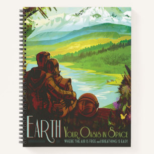 Retro Space Travel Poster-an-Earth Science Mission Notizblock