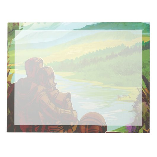 Retro Space Travel Poster-an-Earth Science Mission Notizblock (Vorderseite)