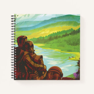 Retro Space Travel Poster-an-Earth Science Mission Notizblock