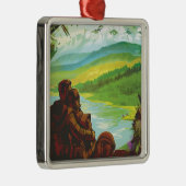 Retro Space Travel Poster-an-Earth Science Mission Ornament Aus Metall (Rechts)