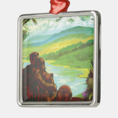 Retro Space Travel Poster-an-Earth Science Mission Ornament Aus Metall (Links)