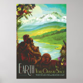 Retro Space Travel Poster-an-Earth Science Mission Poster (Vorne)