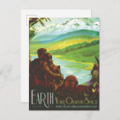 Retro Space Travel Poster-an-Earth Science Mission Postkarte (Vorne/Hinten)
