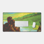 Retro Space Travel Poster-an-Earth Science Mission Schreibtischunterlage (Tastatur & Maus)