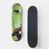 Retro Space Travel Poster-an-Earth Science Mission Skateboard (Vorderseite)