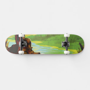 Retro Space Travel Poster-an-Earth Science Mission Skateboard