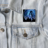 Retro Space Travel Poster - Jupiter's Moon Europa. Button (Beispiel)