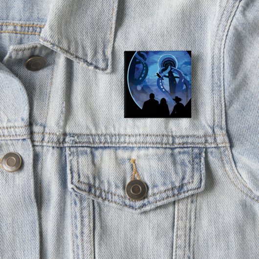 Retro Space Travel Poster - Jupiter's Moon Europa. Button (Beispiel)