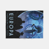 Retro Space Travel Poster - Jupiter's Moon Europa. Fleecedecke (Vorderseite (Horizontal))