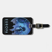 Retro Space Travel Poster - Jupiter's Moon Europa. Gepäckanhänger (Vorderseite horizontal)